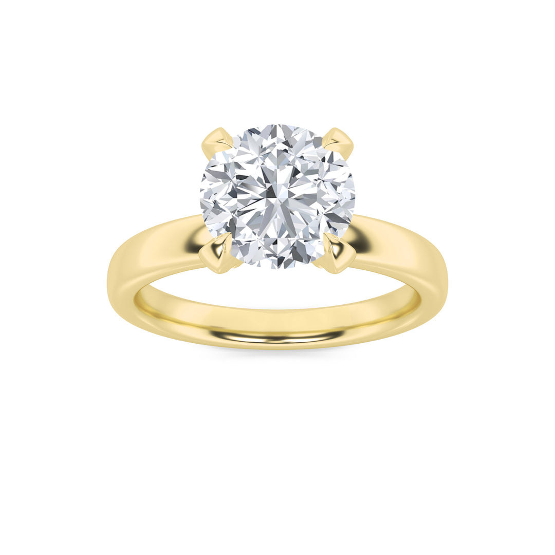 2Cttw Round Shaped Lab Grown Diamond (F/VS) Hidden Halo Petite Shank Ring in 14K Gold