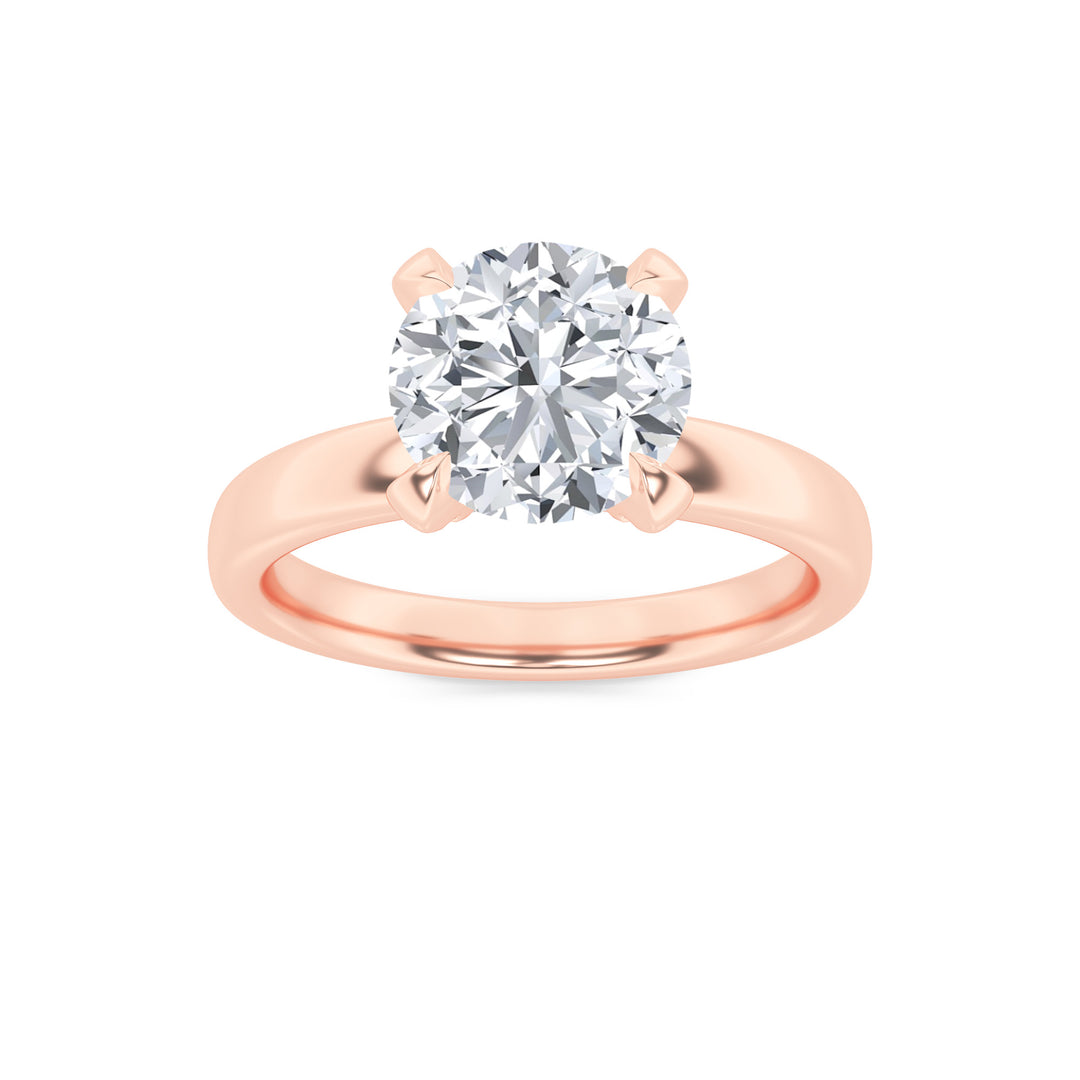 2Cttw Round Shaped Lab Grown Diamond (F/VS) Hidden Halo Petite Shank Ring in 14K Gold