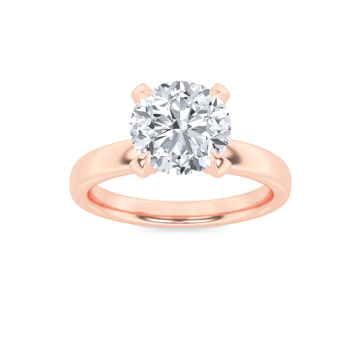 2Cttw Round Shaped Lab Grown Diamond (F/VS) Hidden Halo Petite Shank Ring in 14K Gold