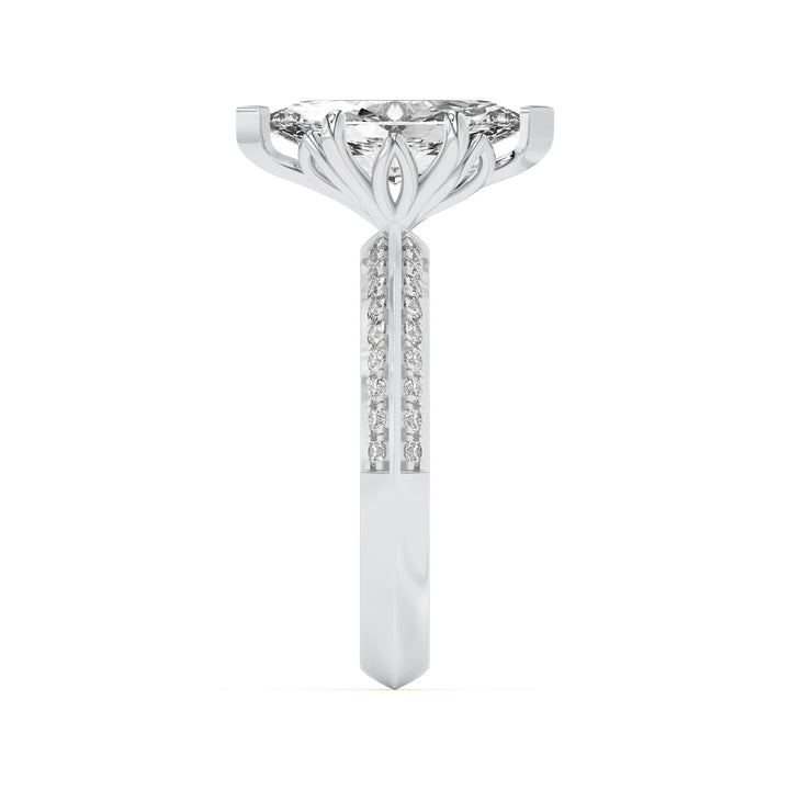 2.5Cttw Marquise Shaped Lab Grown Diamond (F/VS) Ring in 14K Gold