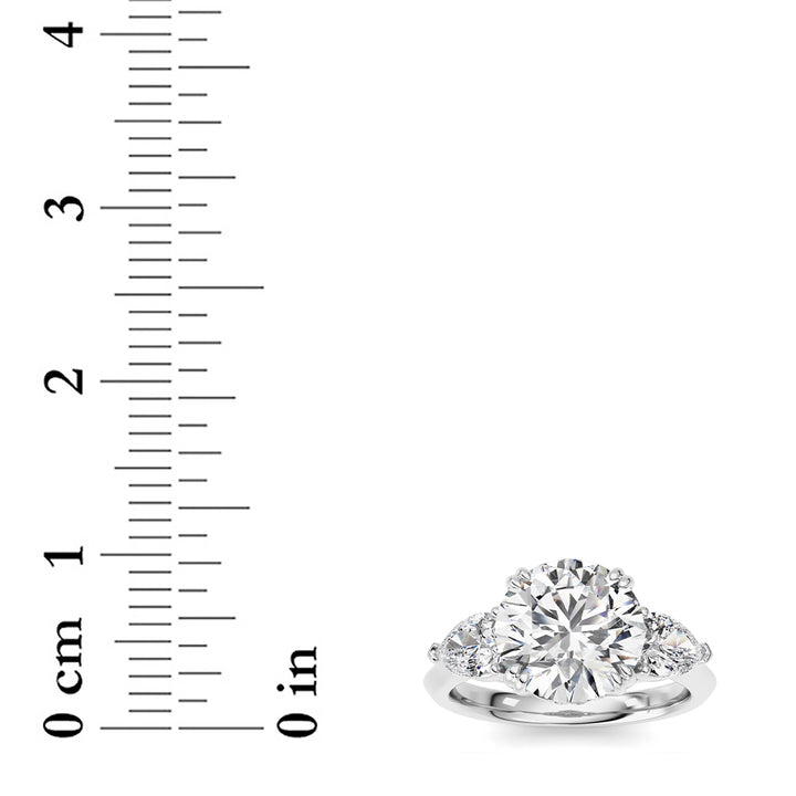 3Cttw Round Shaped Lab Grown Diamond (F/VS) ThreeStone Hidden Halo Ring in 14K Gold