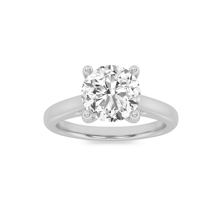 2Cttw Round Shaped Lab Grown Diamond (G/VS) Accented Enagement Ring in 14K Gold
