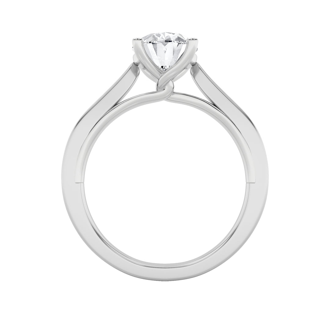 3Cttw Oval Shaped Lab Grown Diamond (G/VS) Twisted Basket Cathedral Shank Solitaire Ring in 14K Gold