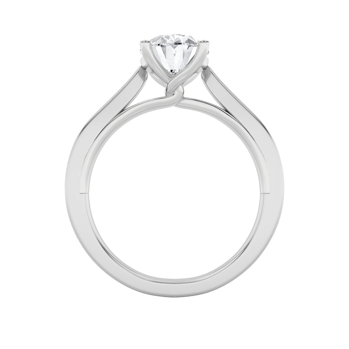 3Cttw Oval Shaped Lab Grown Diamond (G/VS) Twisted Basket Cathedral Shank Solitaire Ring in 14K Gold