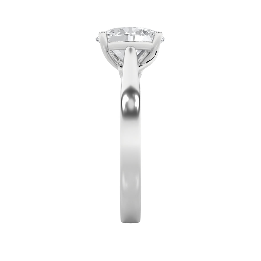3Cttw Oval Shaped Lab Grown Diamond (G/VS) Twisted Basket Cathedral Shank Solitaire Ring in 14K Gold