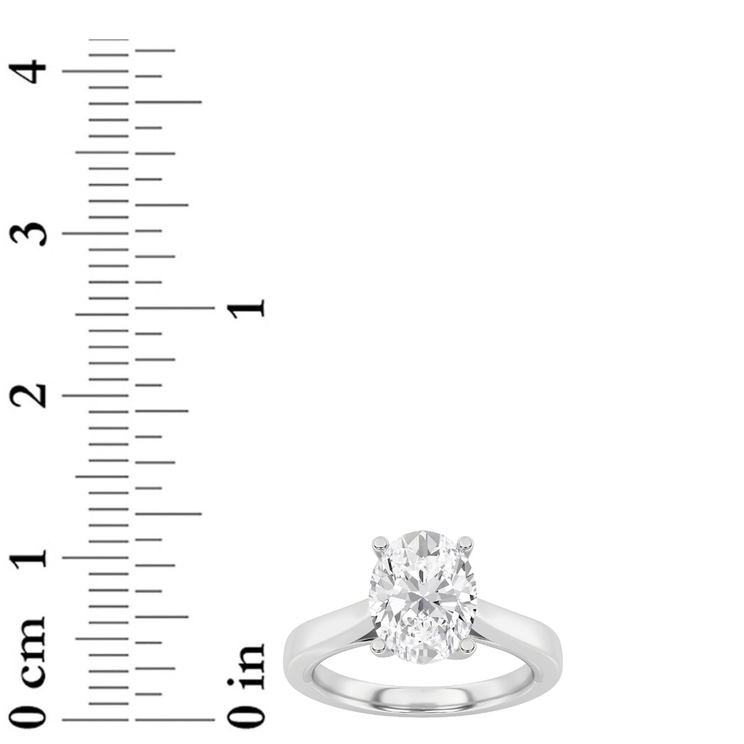 3Cttw Oval Shaped Lab Grown Diamond (G/VS) Twisted Basket Cathedral Shank Solitaire Ring in 14K Gold
