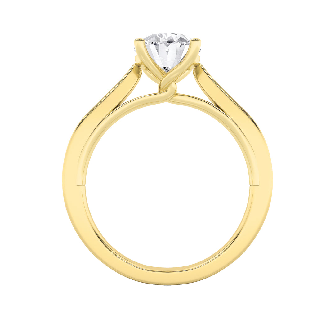 3Cttw Oval Shaped Lab Grown Diamond (G/VS) Twisted Basket Cathedral Shank Solitaire Ring in 14K Gold