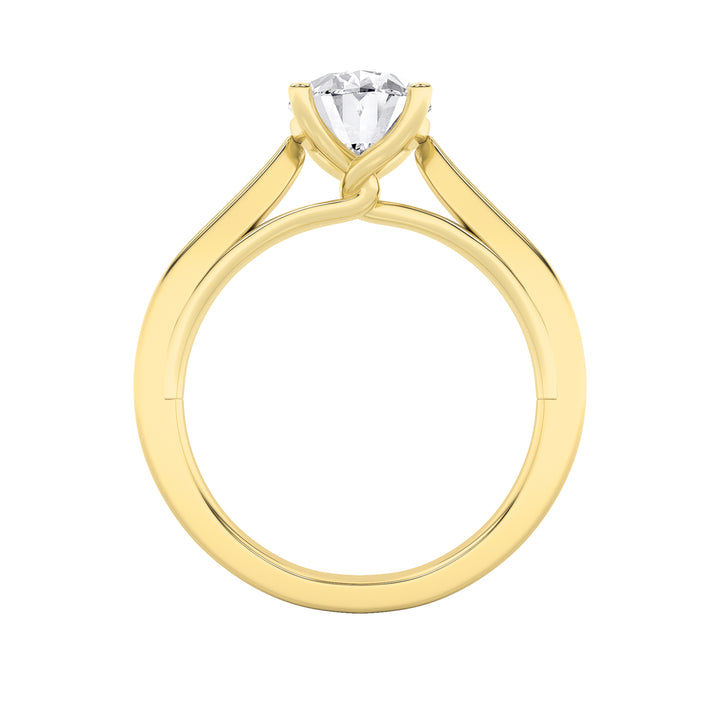 3Cttw Oval Shaped Lab Grown Diamond (G/VS) Twisted Basket Cathedral Shank Solitaire Ring in 14K Gold