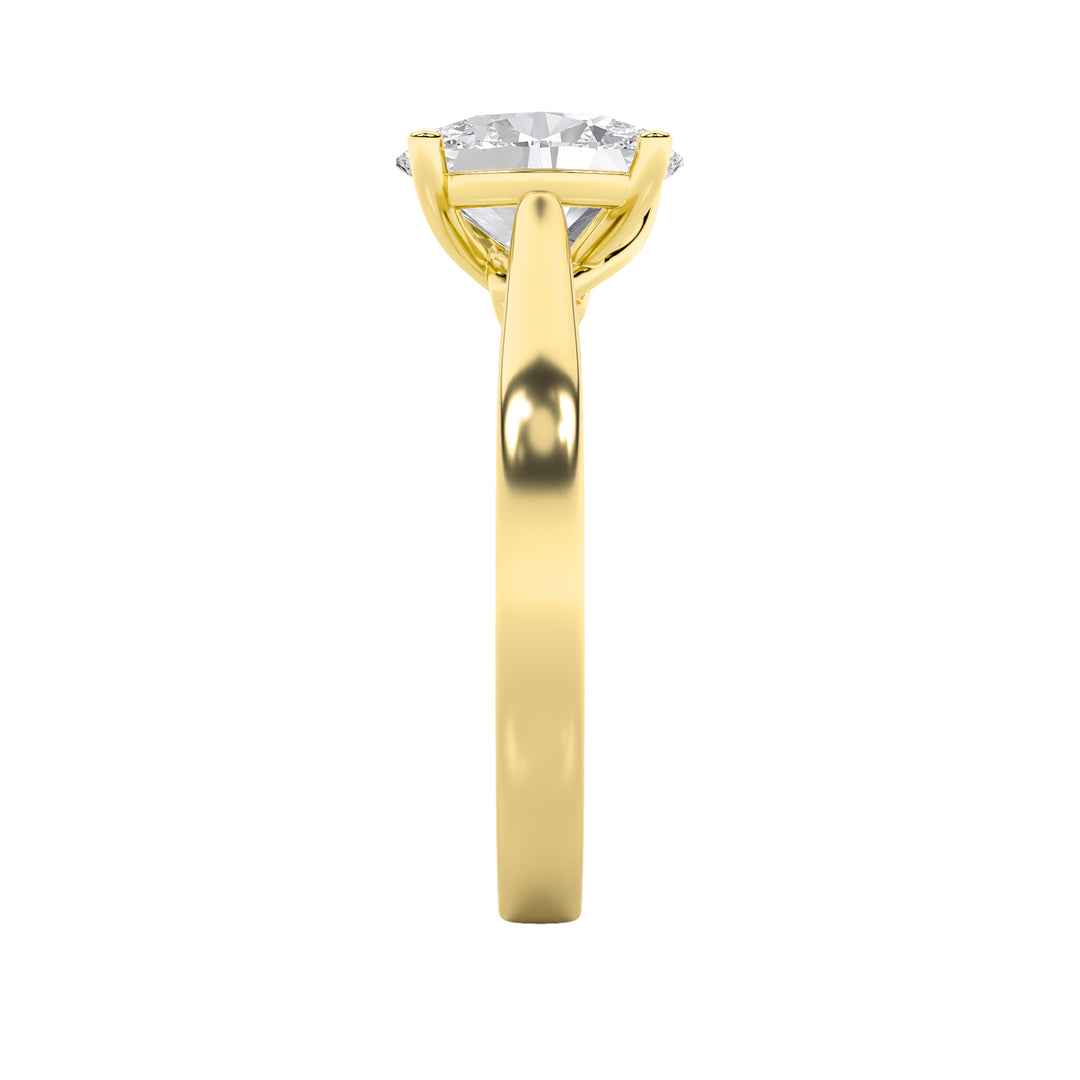3Cttw Oval Shaped Lab Grown Diamond (G/VS) Twisted Basket Cathedral Shank Solitaire Ring in 14K Gold