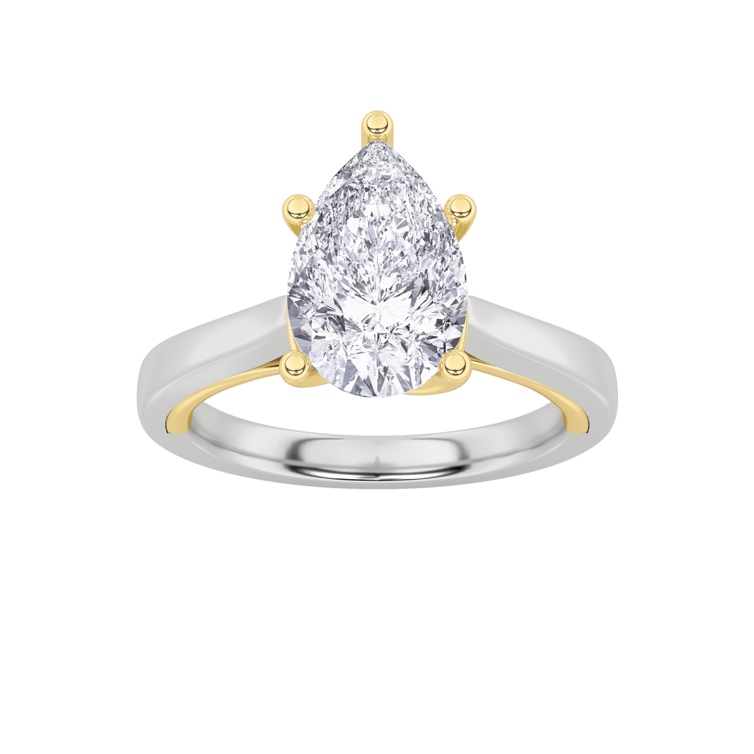 14K WY 2ct Lab Diamond Solitaire Engagement Ring
