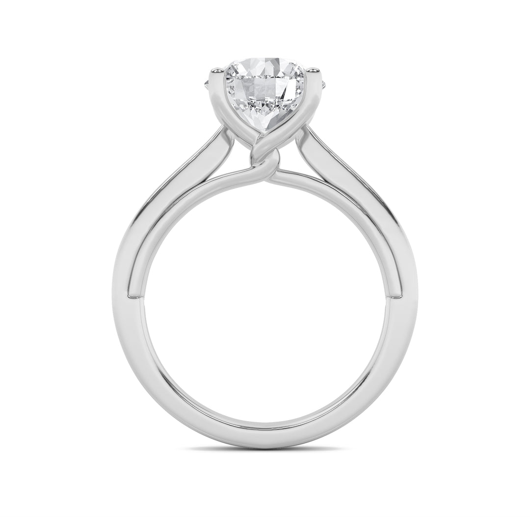 3Cttw Round Shaped Lab Grown Diamond (G/VS) Twisted Basket Cathedral Shank Solitaire Ring in 14K Gold