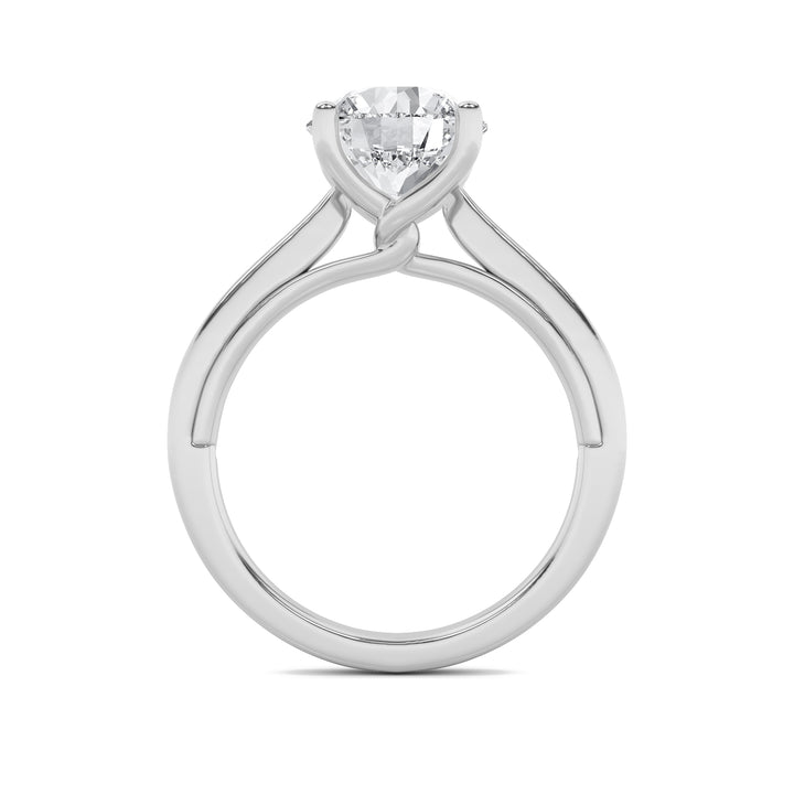 3Cttw Round Shaped Lab Grown Diamond (G/VS) Twisted Basket Cathedral Shank Solitaire Ring in 14K Gold