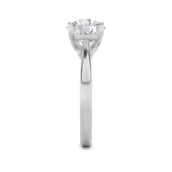 3Cttw Round Shaped Lab Grown Diamond (G/VS) Twisted Basket Cathedral Shank Solitaire Ring in 14K Gold