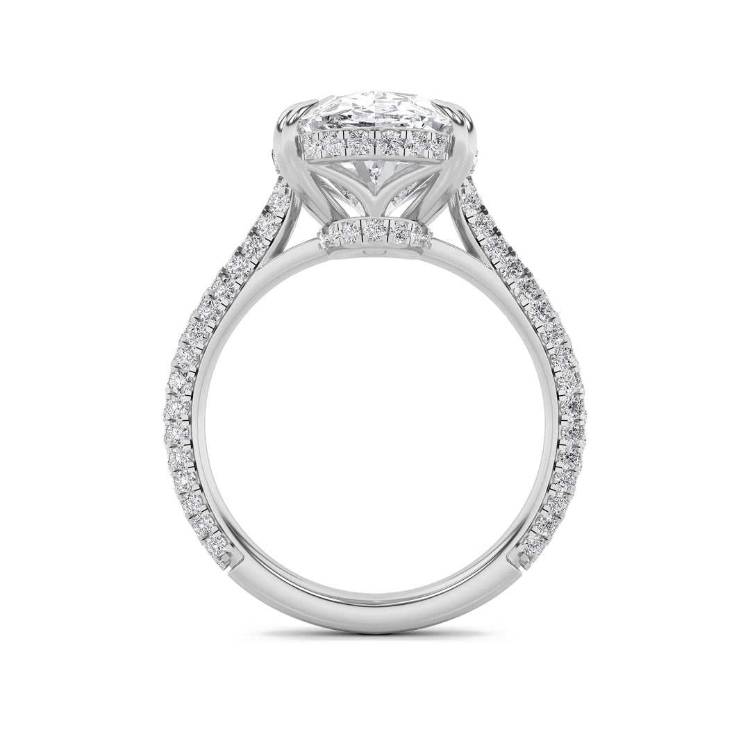 7Cttw Oval Shaped Lab Grown Diamond (F/VS) Bold Statement Accented Ring in 14K Gold