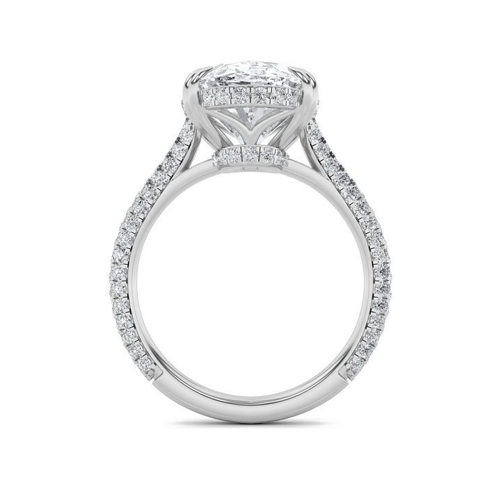 7Cttw Oval Shaped Lab Grown Diamond (G/VS) Bold Statement Accented Ring in 14K Gold