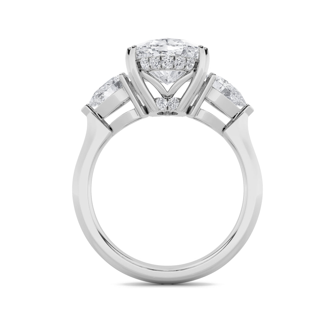 6.5Cttw Oval Shaped Lab Grown Diamond (F/VS) BoldStatement Accented Ring in 14K Gold