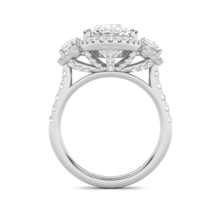 7.5Cttw Oval Shaped Lab Grown Diamond (F/VS) BoldStatement Accented Ring in 14K Gold