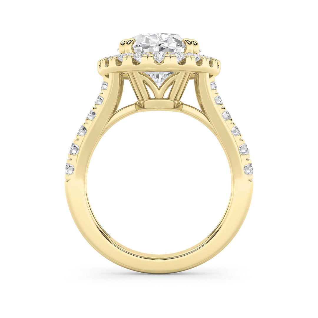 6Cttw Oval Shaped Lab Grown Diamond (G/VS) Bold Accented Engagement Ring in 14K Gold