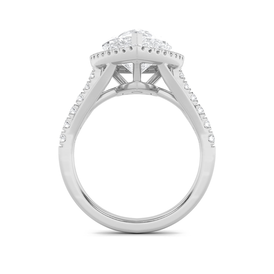 6Cttw Pear Shaped Lab Grown Diamond (F/VS) Bold Statement Accented  Ring in 14K Gold