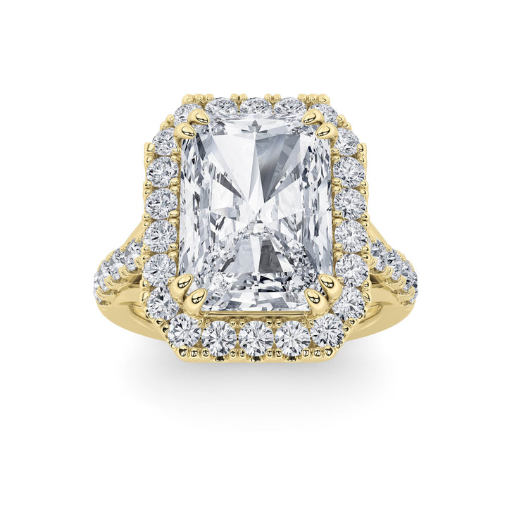 6Cttw Radiant Shaped Lab Grown Diamond (G/VS) Bold Accented Engagement Ring in 14K Gold
