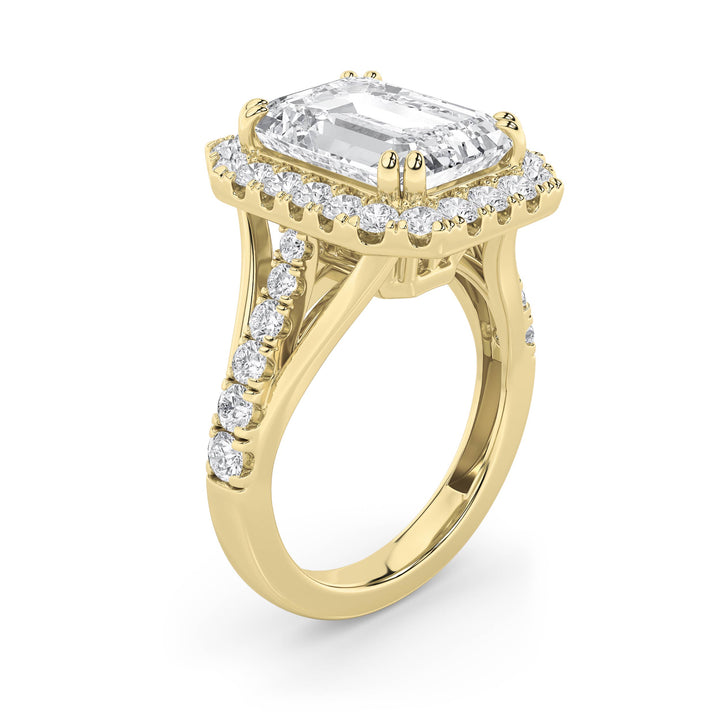 6Cttw Radiant Shaped Lab Grown Diamond (G/VS) Bold Accented Engagement Ring in 14K Gold