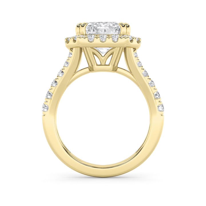 6Cttw Radiant Shaped Lab Grown Diamond (G/VS) Bold Accented Engagement Ring in 14K Gold