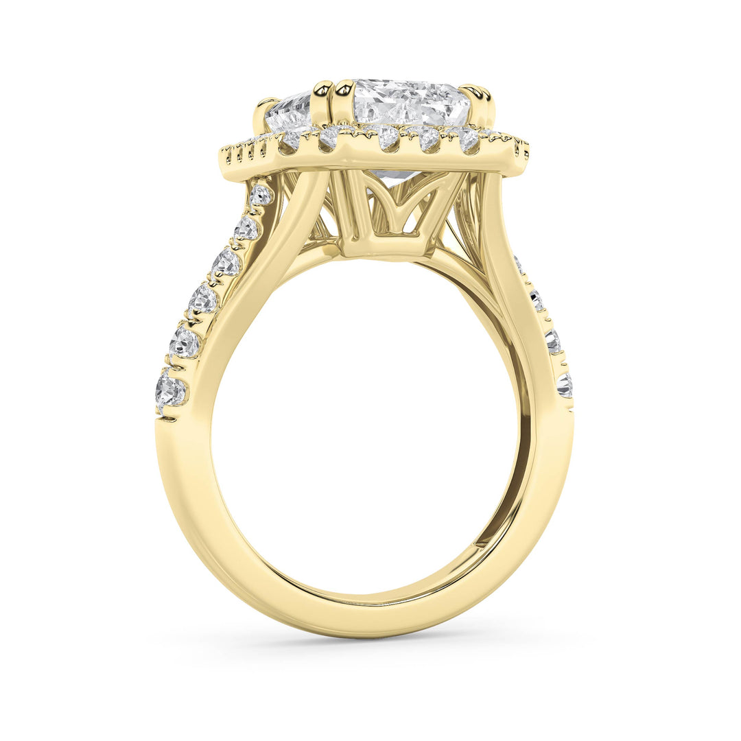 6Cttw Radiant Shaped Lab Grown Diamond (G/VS) Bold Accented Engagement Ring in 14K Gold
