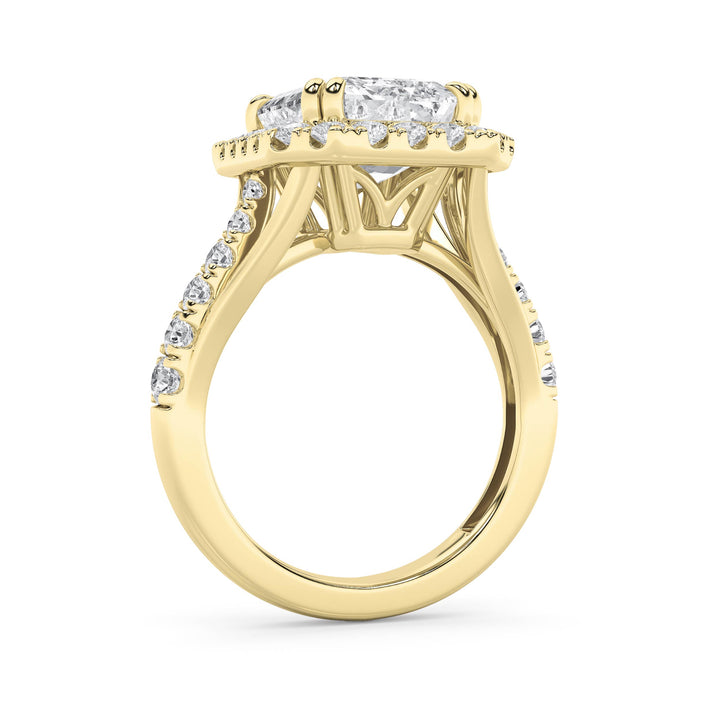 6Cttw Radiant Shaped Lab Grown Diamond (G/VS) Bold Accented Engagement Ring in 14K Gold