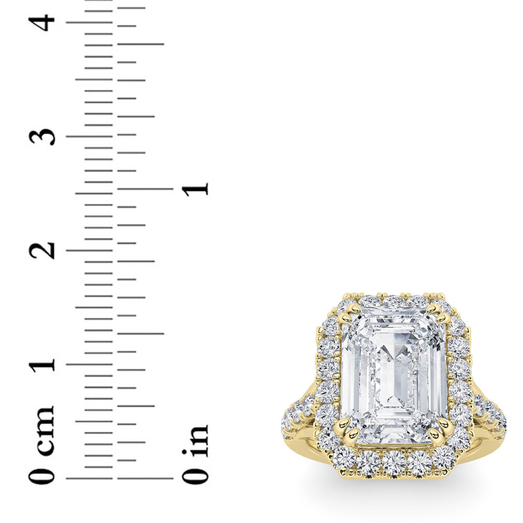 6Cttw Radiant Shaped Lab Grown Diamond (G/VS) Bold Accented Engagement Ring in 14K Gold