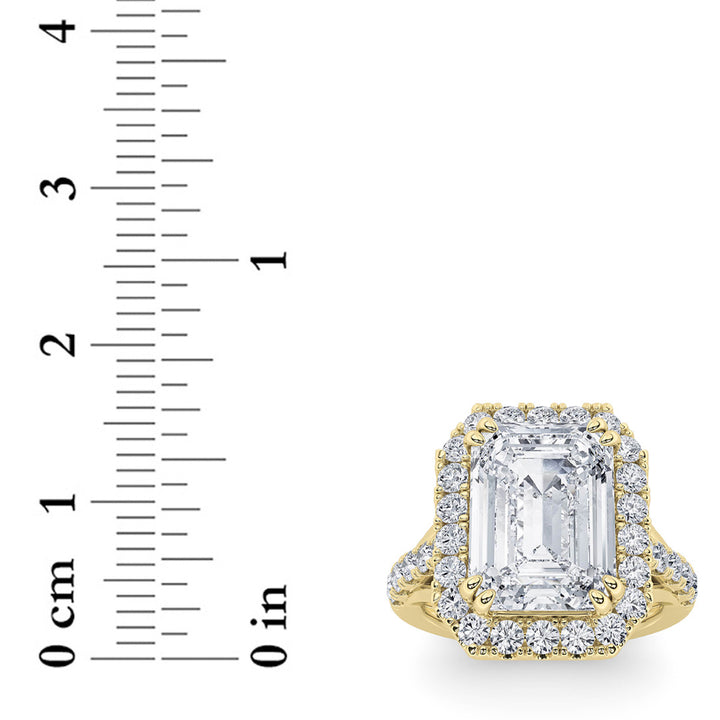 6Cttw Radiant Shaped Lab Grown Diamond (G/VS) Bold Accented Engagement Ring in 14K Gold