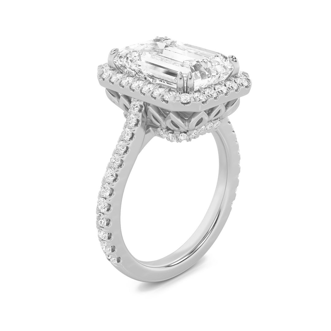 6Cttw Radiant Shaped Lab Grown Diamond (F/VS) Bold Accented Engagement Ring in 14K Gold