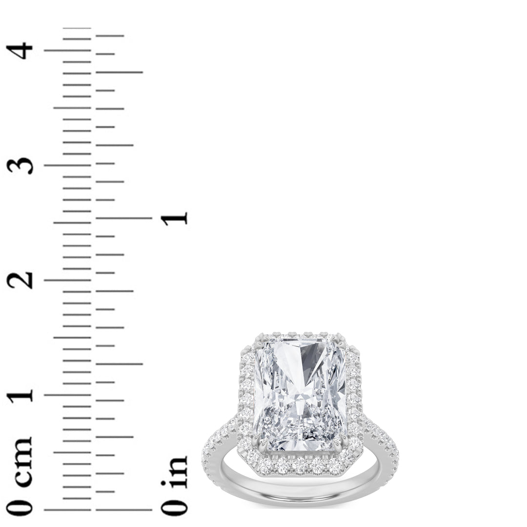 6Cttw Radiant Shaped Lab Grown Diamond (F/VS) Bold Accented Engagement Ring in 14K Gold