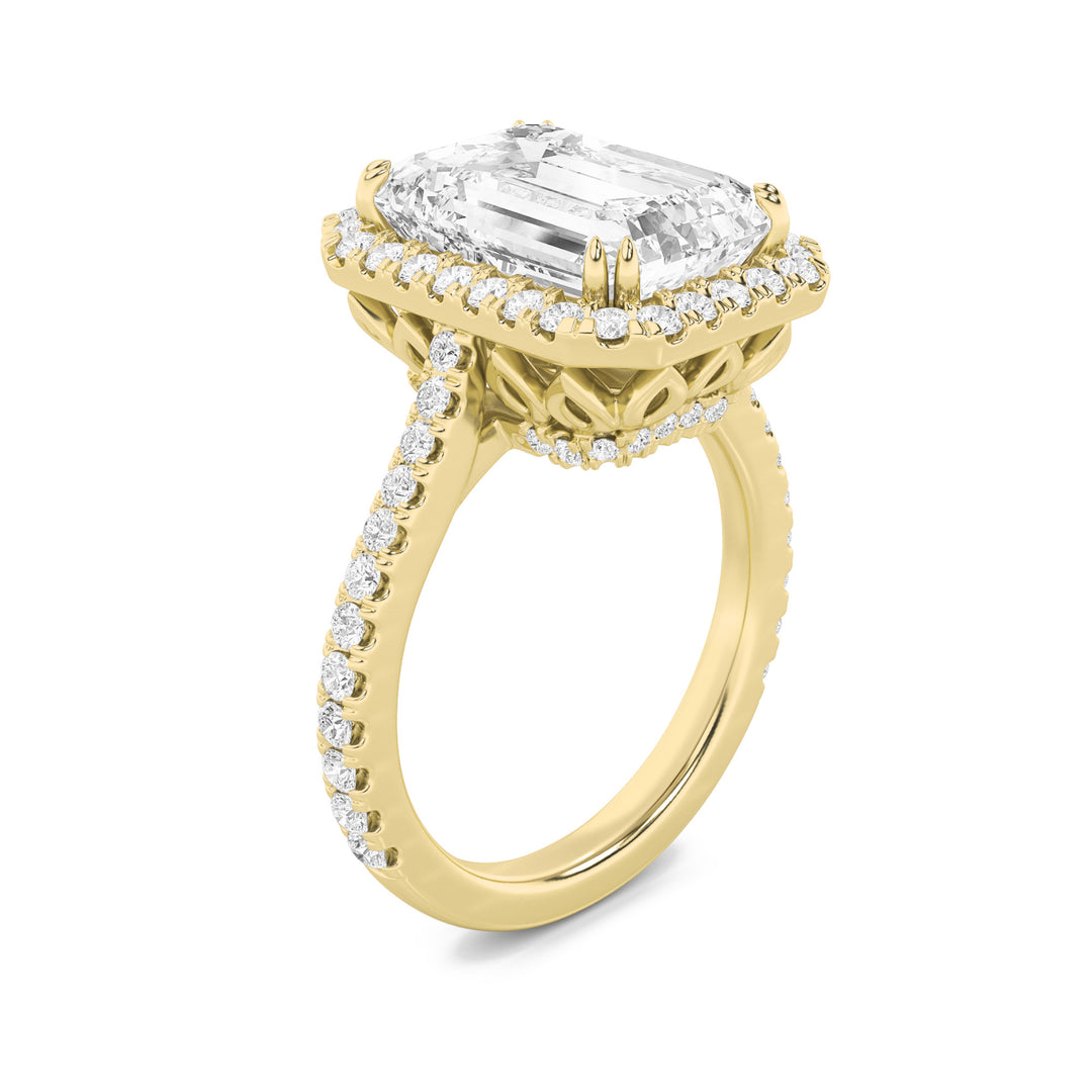 6Cttw Radiant Shaped Lab Grown Diamond (G/VS) Bold Accented Engagement Ring in 14K Gold