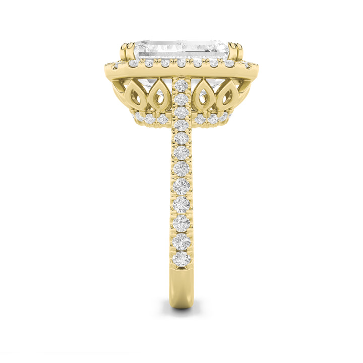 6Cttw Radiant Shaped Lab Grown Diamond (G/VS) Bold Accented Engagement Ring in 14K Gold