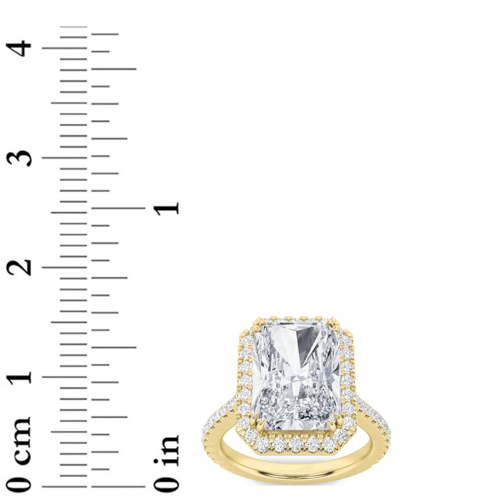 6Cttw Radiant Shaped Lab Grown Diamond (G/VS) Bold Accented Engagement Ring in 14K Gold