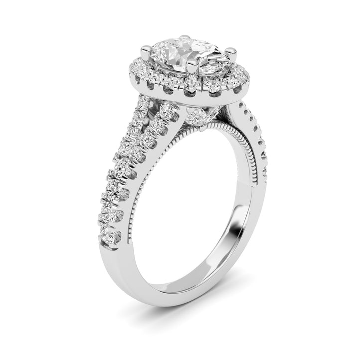 2.5Cttw Oval Shaped Lab Grown Diamond (F/VS) Engagement Ring in 14K Gold