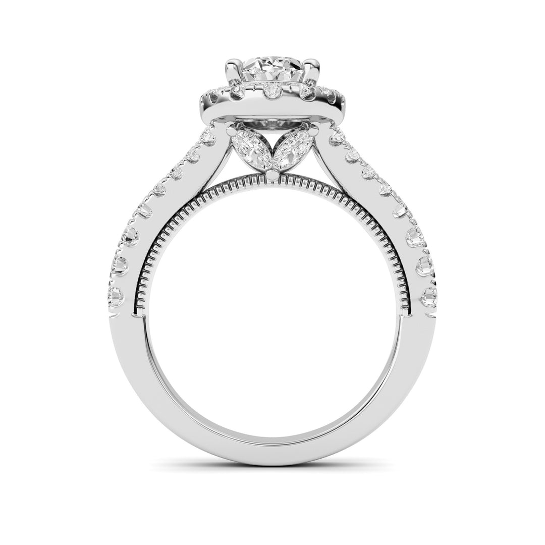 2.5Cttw Oval Shaped Lab Grown Diamond (F/VS) Engagement Ring in 14K Gold