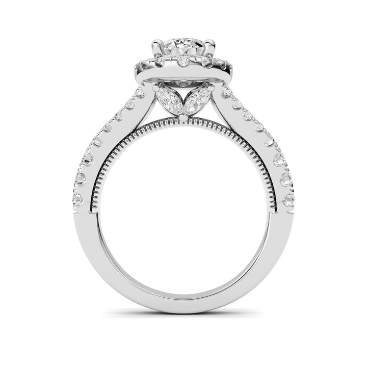 2.5Cttw Oval Shaped Lab Grown Diamond (F/VS) Engagement Ring in 14K Gold