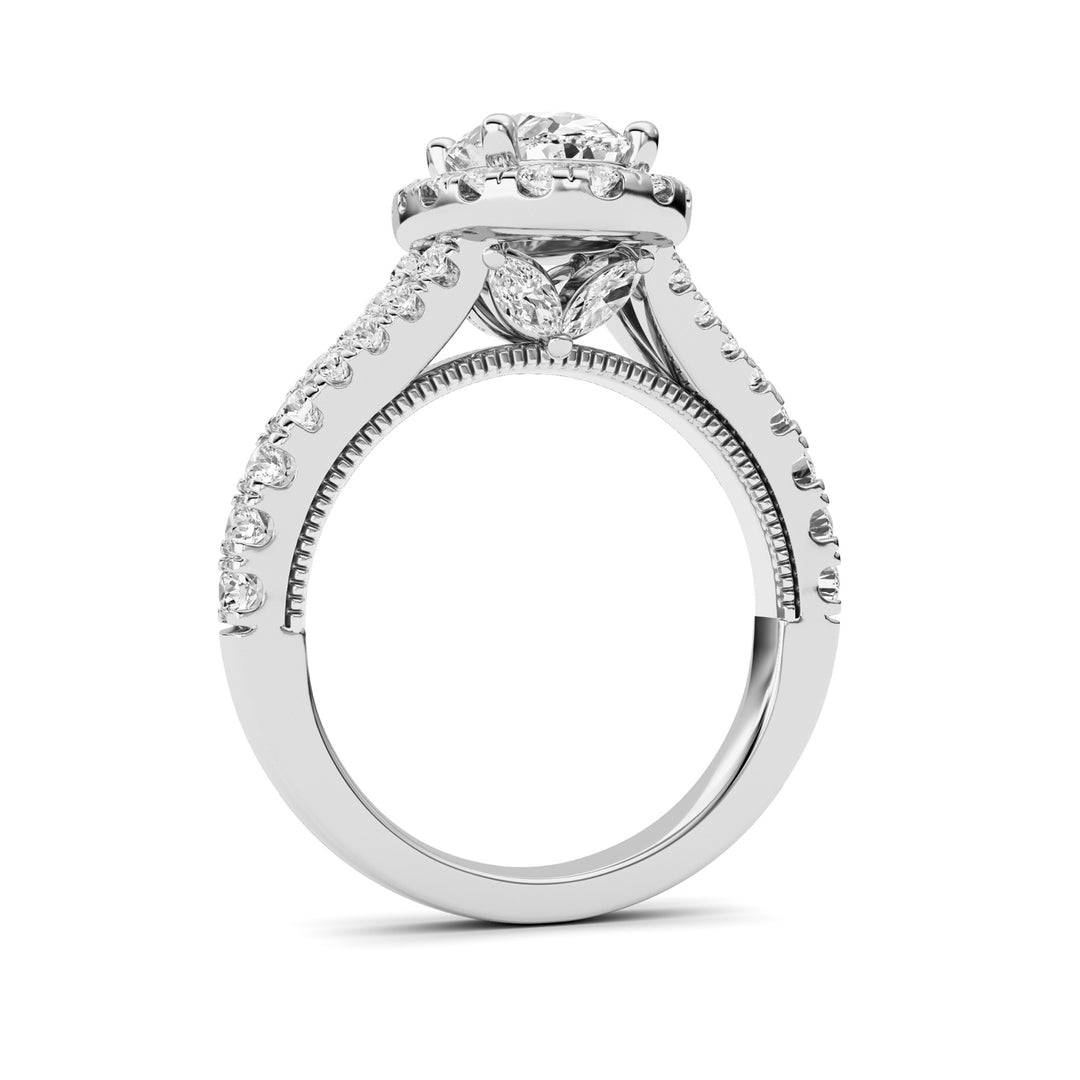 2.5Cttw Oval Shaped Lab Grown Diamond (F/VS) Engagement Ring in 14K Gold
