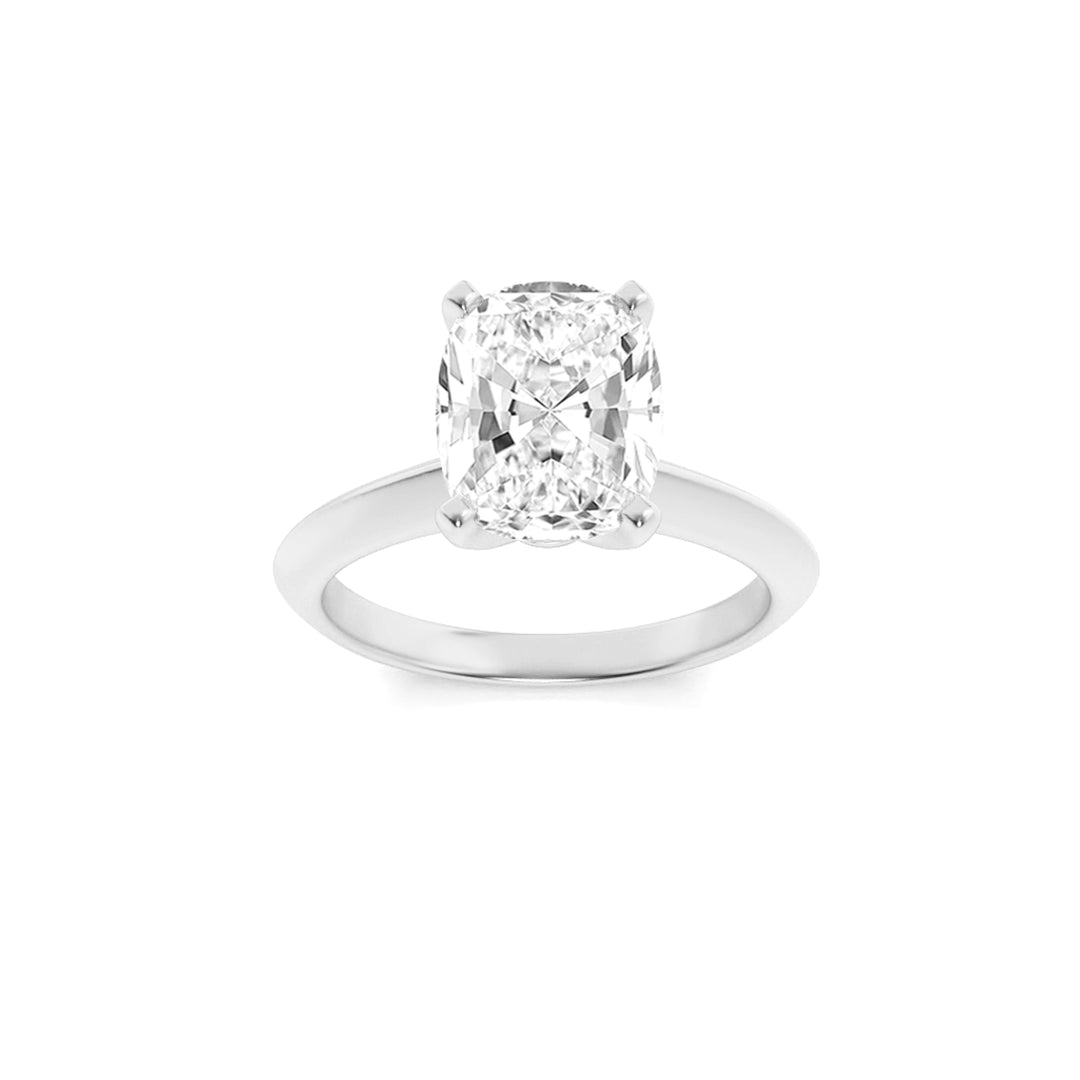 1.5CTW Elongated Cushion Shaped Lab Grown Diamond (F/VS) Knife Edge Shank Solitaire Engagement Ring in 14K Gold