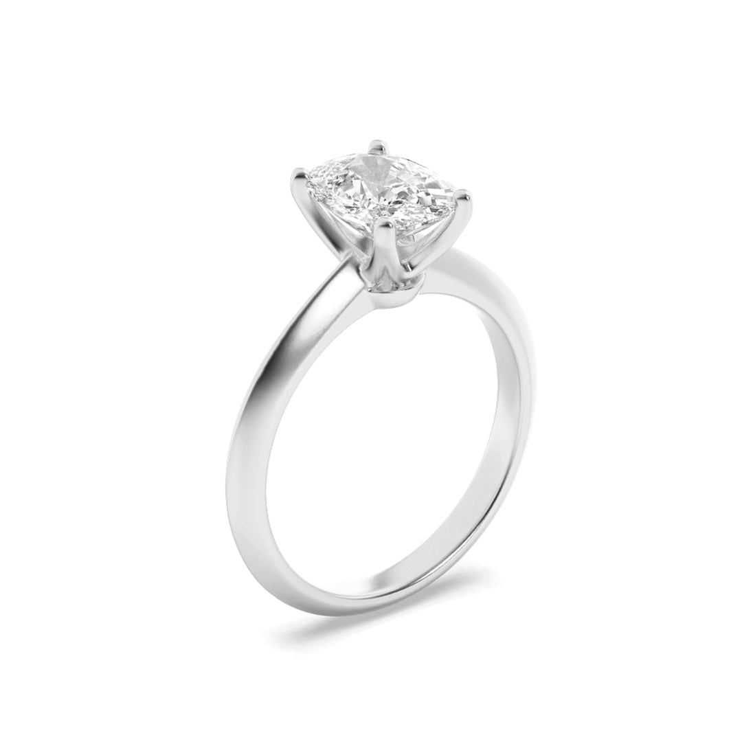 1.5CTW Elongated Cushion Shaped Lab Grown Diamond (F/VS) Knife Edge Shank Solitaire Engagement Ring in 14K Gold