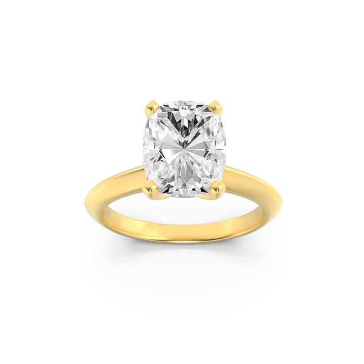 2.5Cttw Elongated Cushion Shaped Lab Grown Diamond (G/VS) Knife Edge Shank Solitaire Engagement Ring in 14K Gold