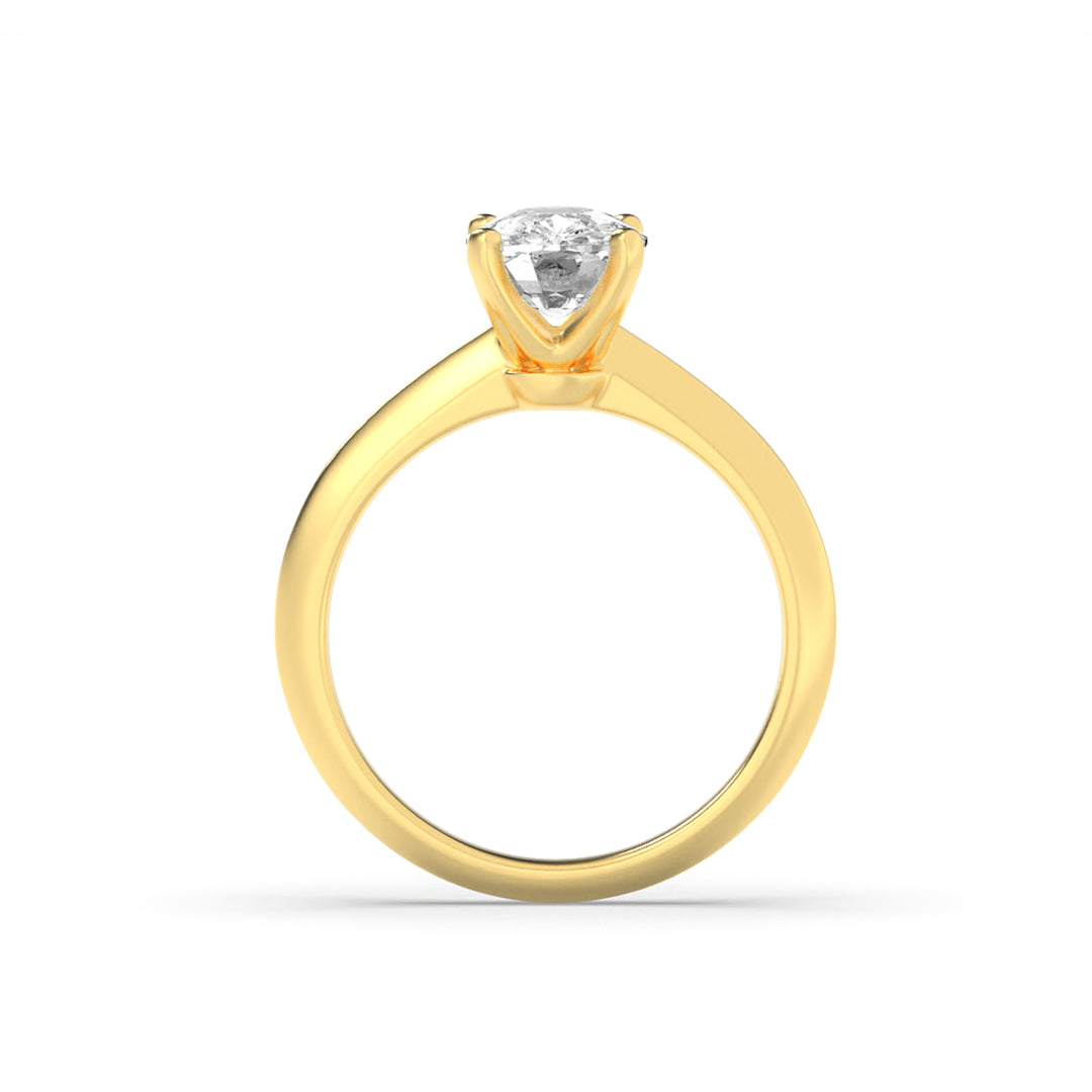2.5Cttw Elongated Cushion Shaped Lab Grown Diamond (G/VS) Knife Edge Shank Solitaire Engagement Ring in 14K Gold