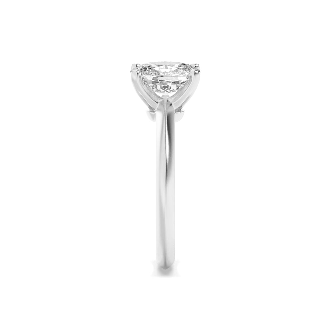 3Cttw Elongated Cushion Shaped Lab Grown Diamond (F/VS) Knife Edge Shank Solitaire Engagement Ring in 14K Gold