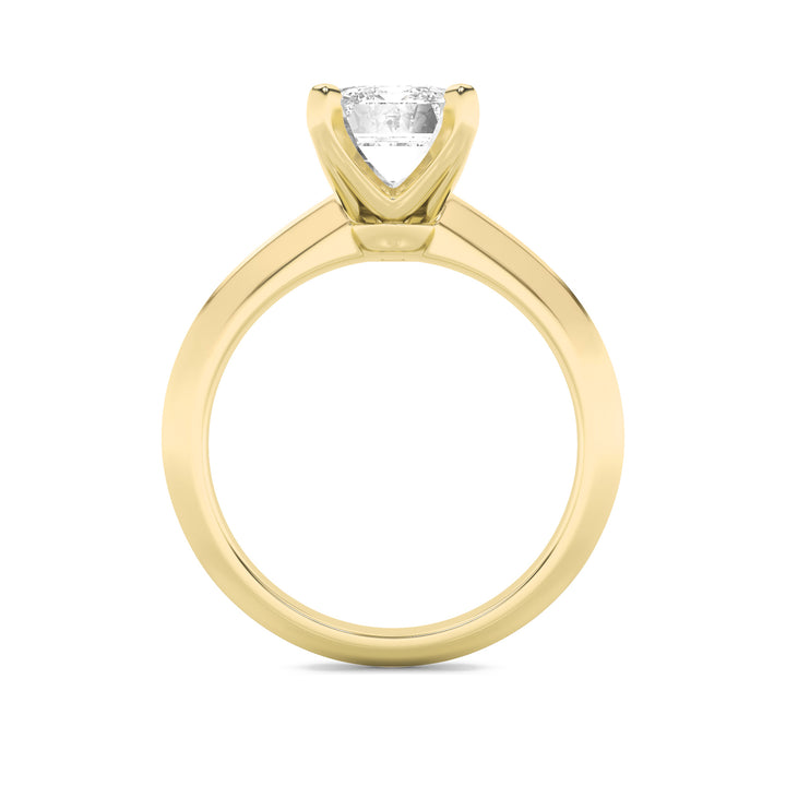 1CTW Emerald Shaped Lab Grown Diamond (F/VS) Knife Edge Shank Solitaire Engagement Ring in 14K Gold