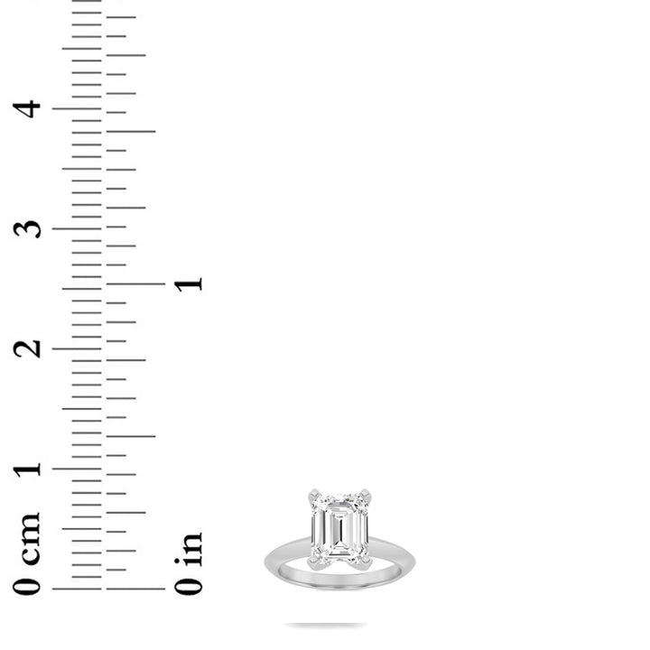 1.5CTW Emerald Shaped Lab Grown Diamond (F/VS) Knife Edge Shank Solitaire Engagement Ring in 14K Gold