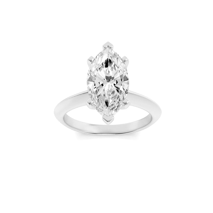1CTW Marquise Shaped Lab Grown Diamond (F/VS) Knife Edge Shank Solitaire Engagement Ring in 14K Gold