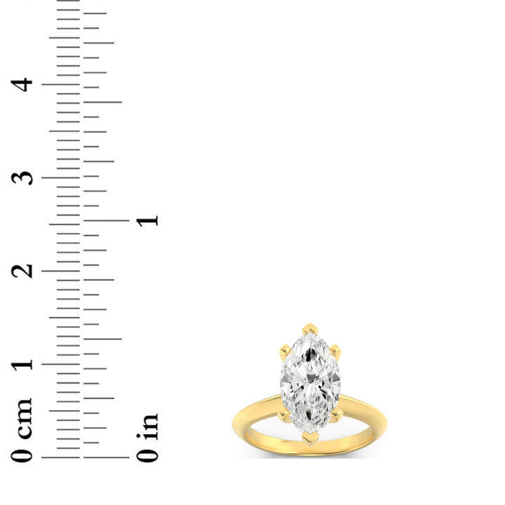 2CTW Marquise Shaped Lab Grown Diamond (F/VS) Knife Edge Shank Solitaire Engagement Ring in 14K Gold