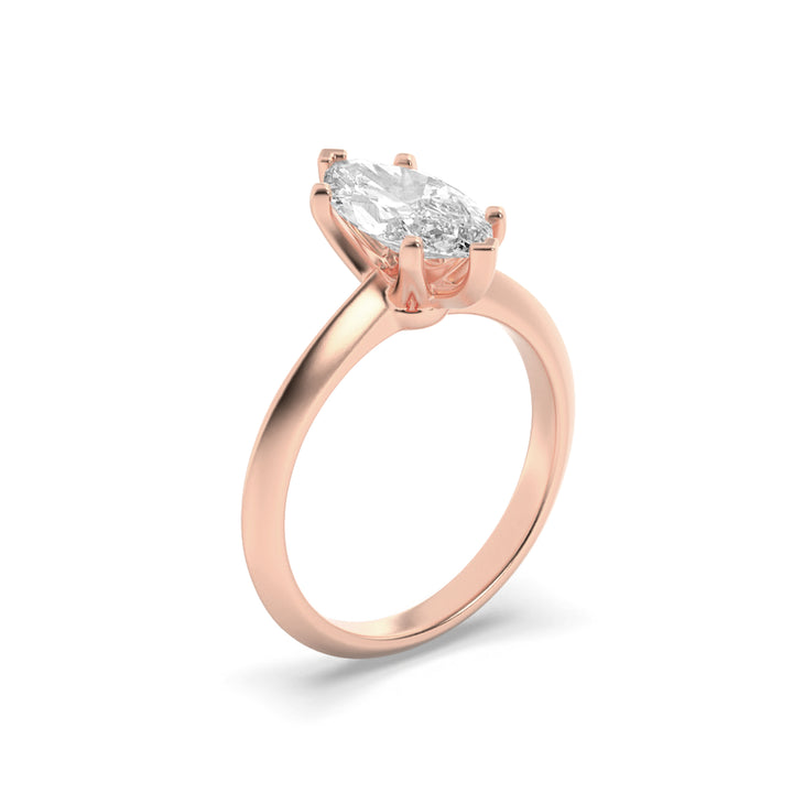 2CTW Marquise Shaped Lab Grown Diamond (F/VS) Knife Edge Shank Solitaire Engagement Ring in 14K Gold