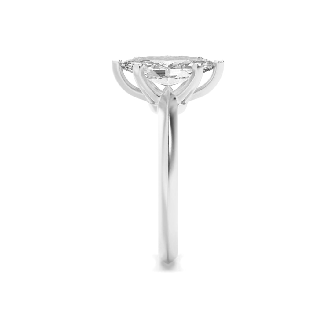2.5Cttw Marquise Shaped Lab Grown Diamond (F/VS) Knife Edge Shank Solitaire Engagement Ring in 14K Gold